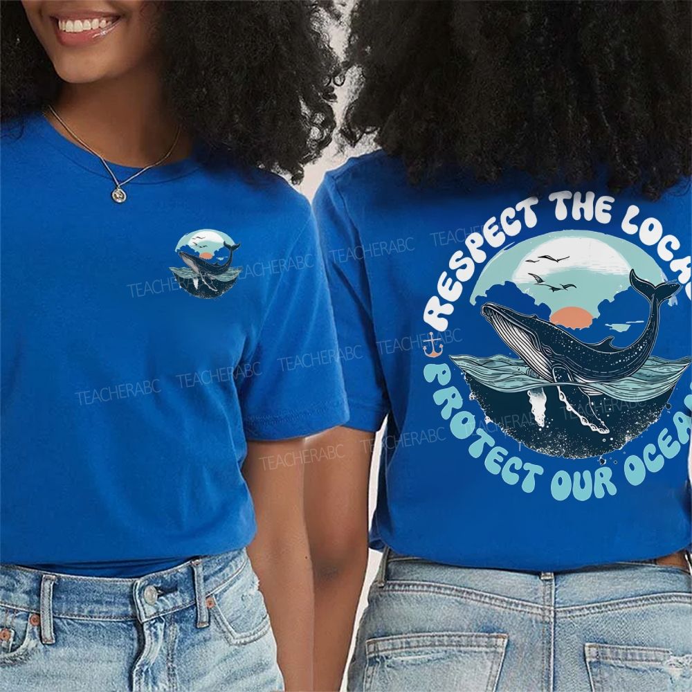 Protect Our Oceans Respect The Locals Double Printed T-shirt