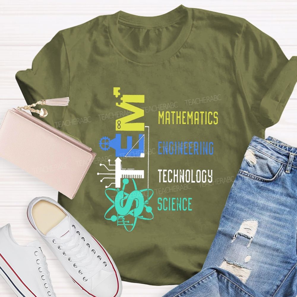 STEM Definition Mathematics Engineering Technology Science Teacher T-Shirt