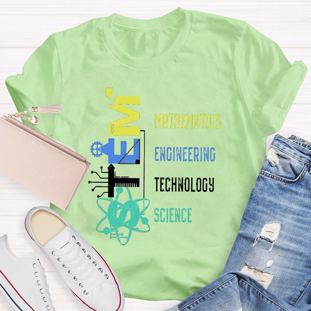 STEM Definition Mathematics Engineering Technology Science Teacher T-Shirt