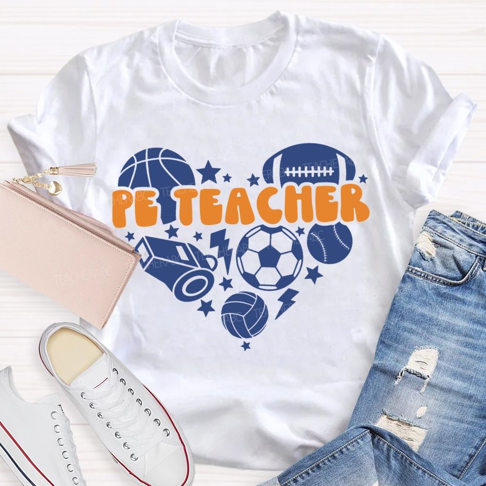 Pe Teacher Various Ball Sports Teacher T-shirt
