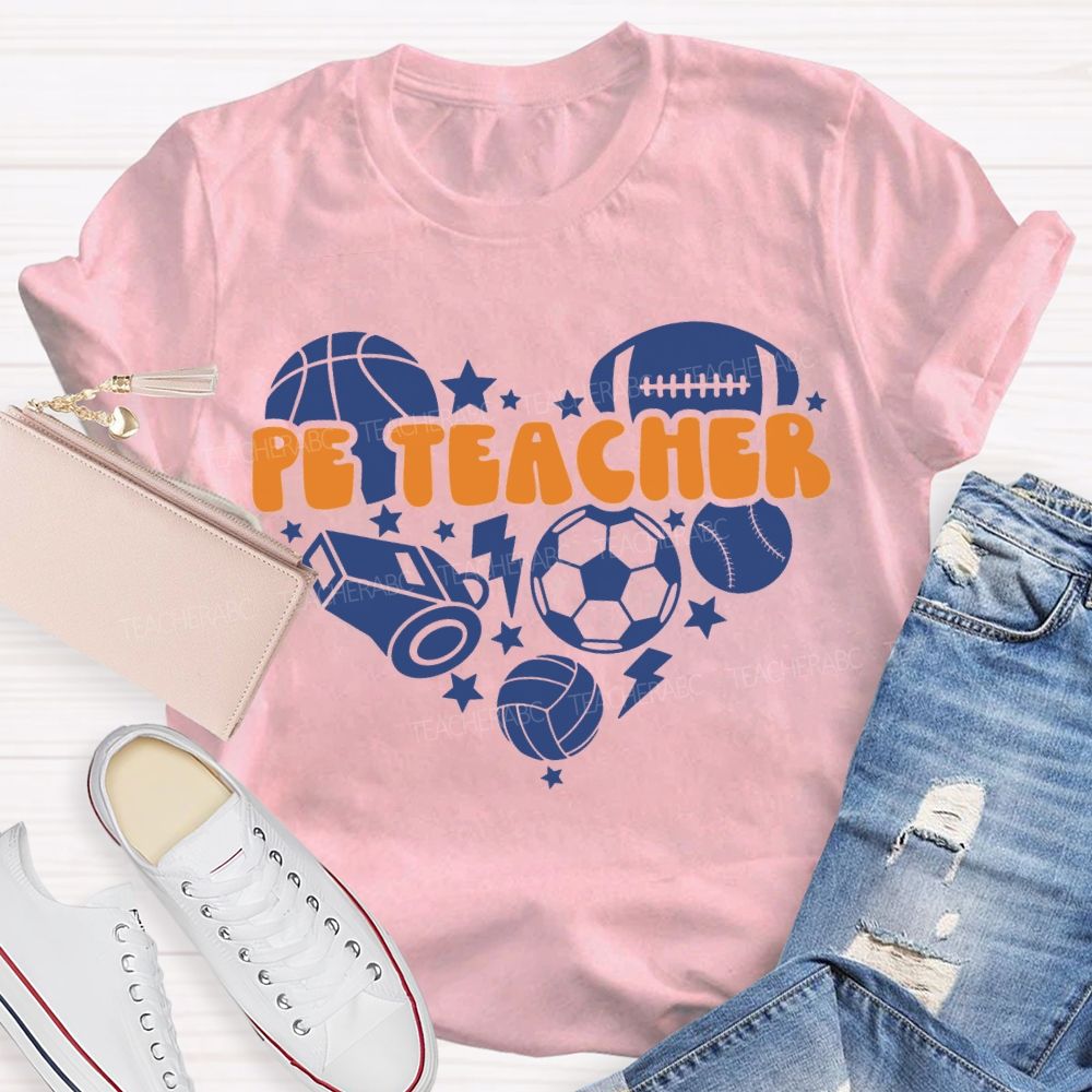 Pe Teacher Various Ball Sports Teacher T-shirt