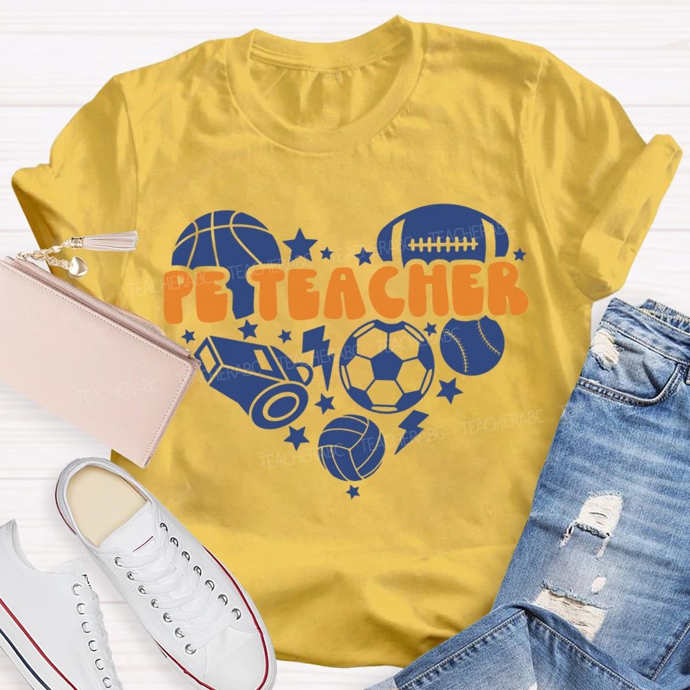 Pe Teacher Various Ball Sports Teacher T-shirt