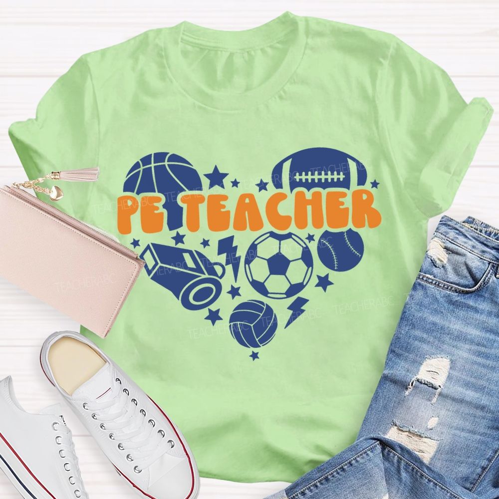 Pe Teacher Various Ball Sports Teacher T-shirt
