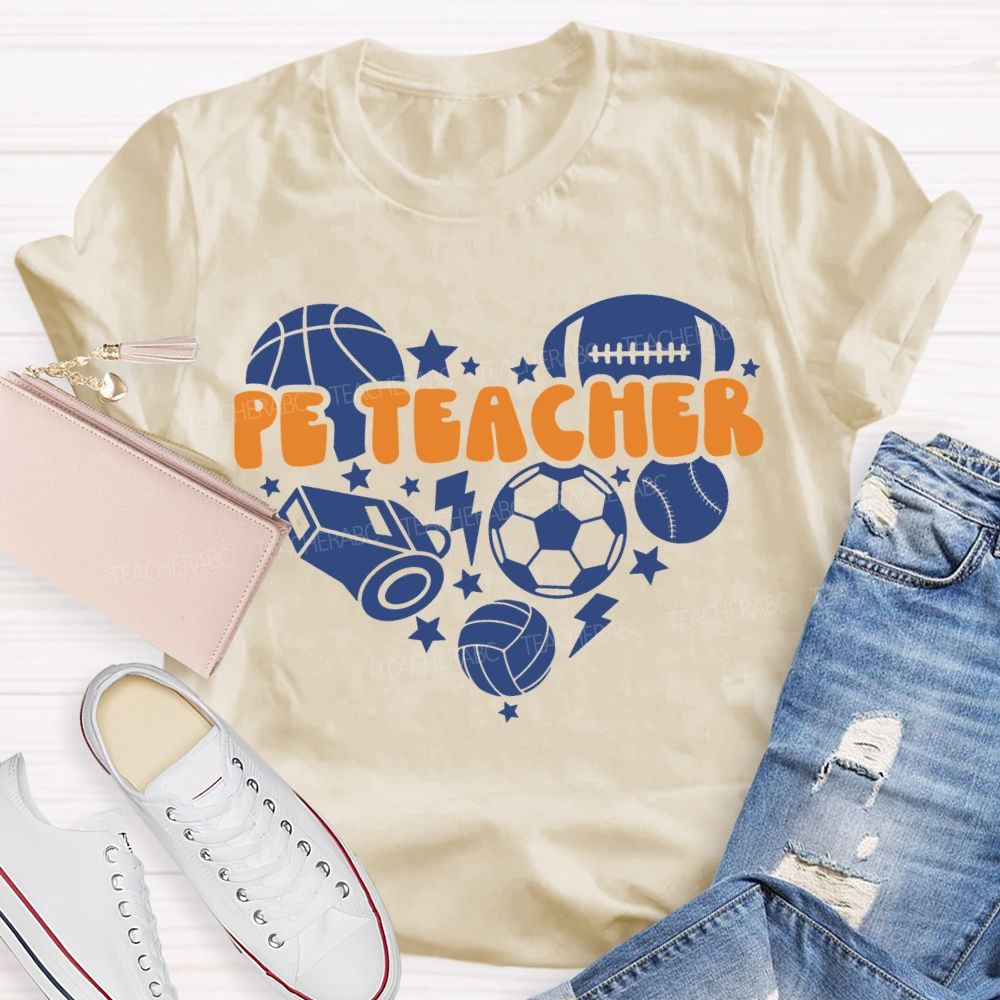 Pe Teacher Various Ball Sports Teacher T-shirt