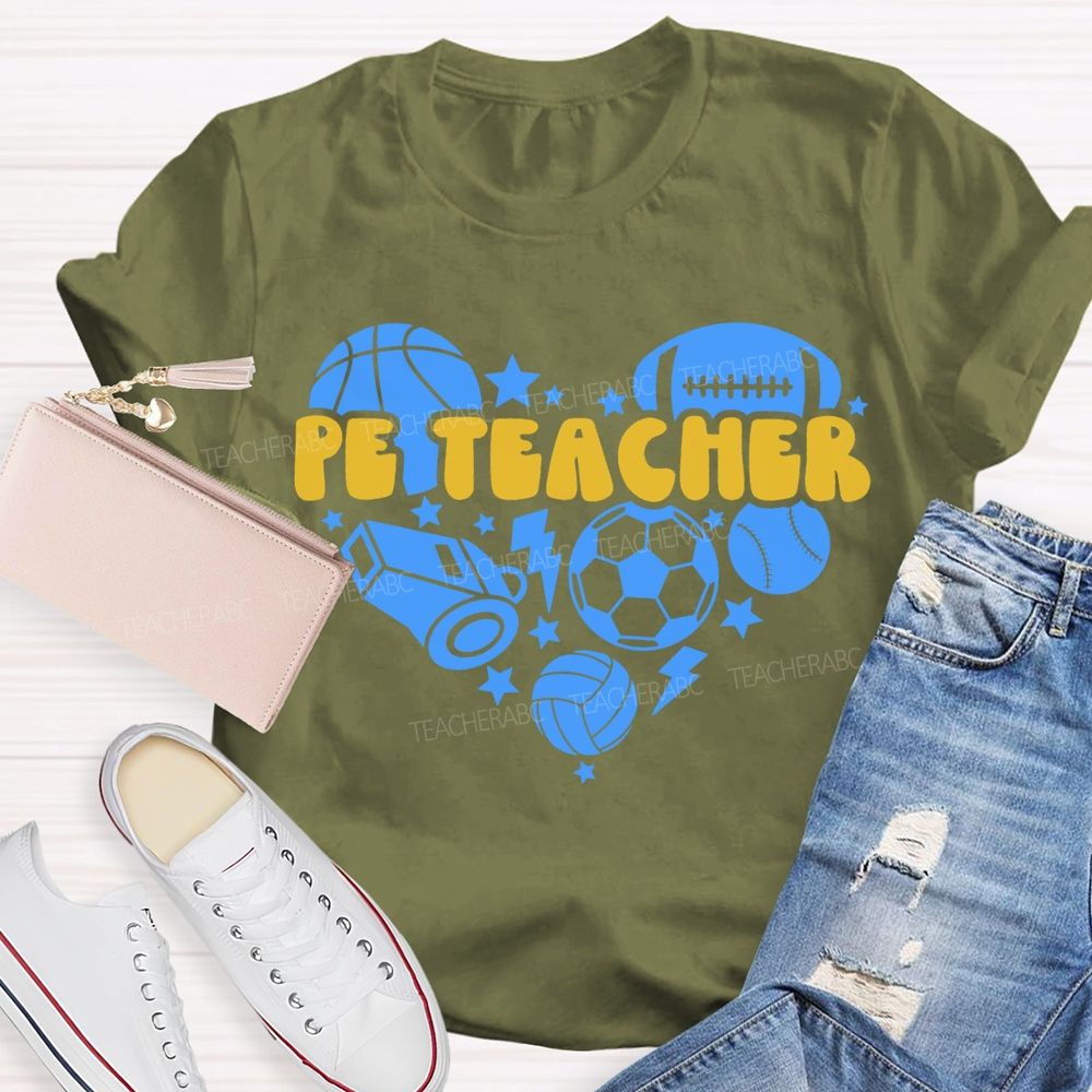 Pe Teacher Various Ball Sports Teacher T-shirt