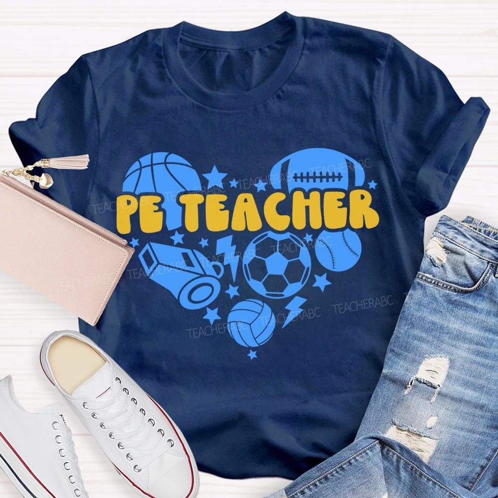Pe Teacher Various Ball Sports Teacher T-shirt