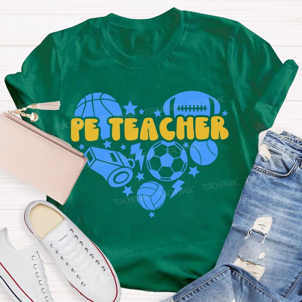 Pe Teacher Various Ball Sports Teacher T-shirt