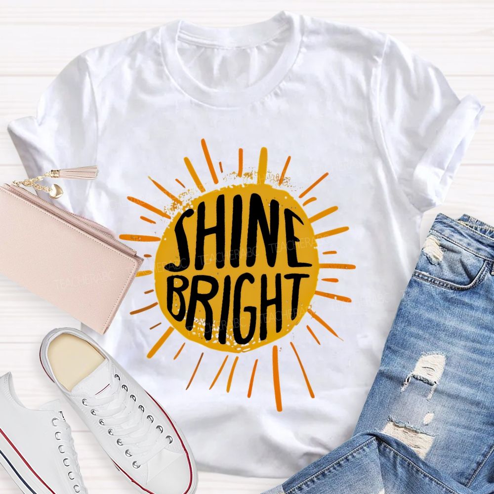 Shine Bright Letters Teacher T-shirt