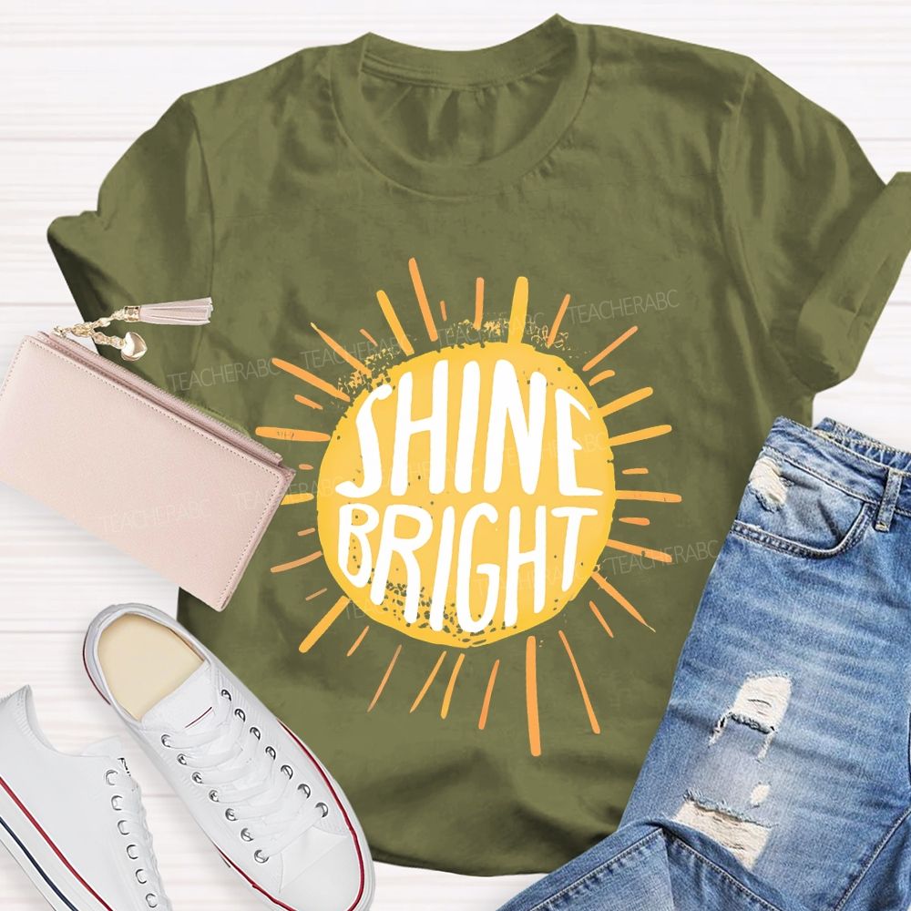 Shine Bright Letters Teacher T-shirt