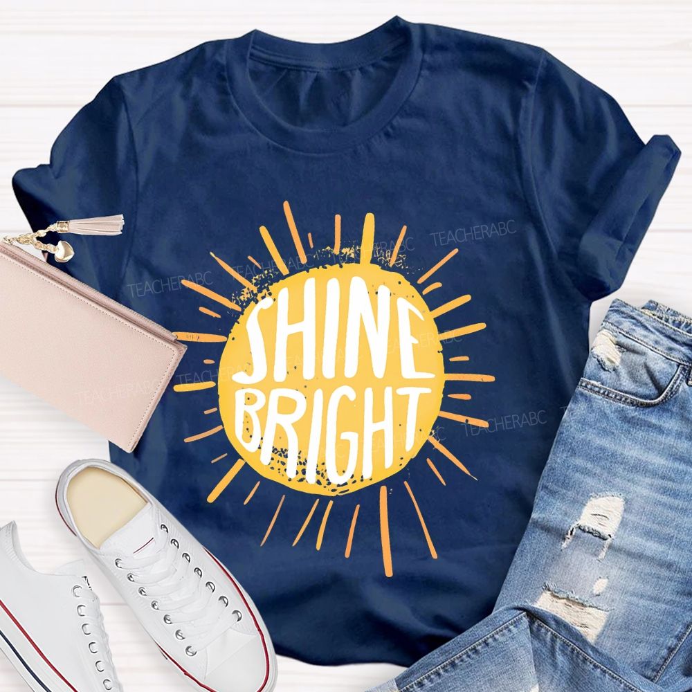 Shine Bright Letters Teacher T-shirt