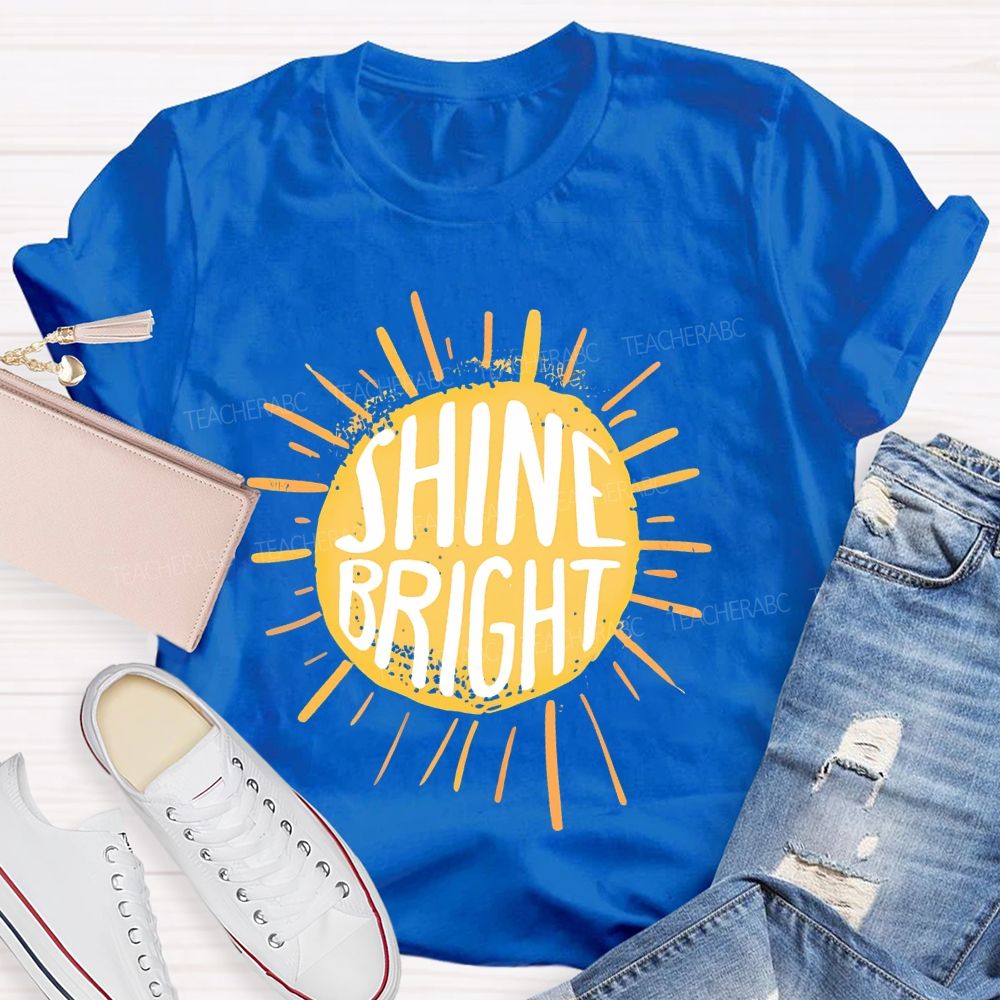 Shine Bright Letters Teacher T-shirt
