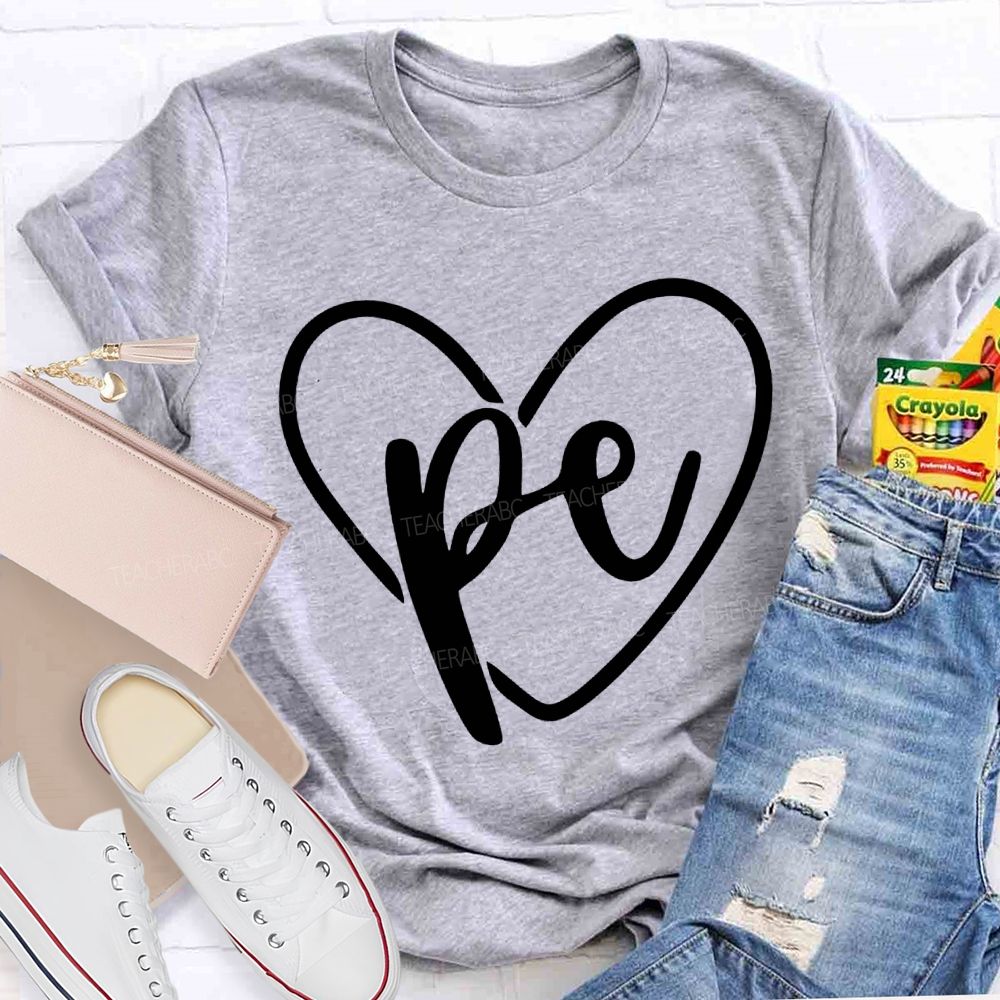 Love Pe Teacher And Heart Teacher T-shirt