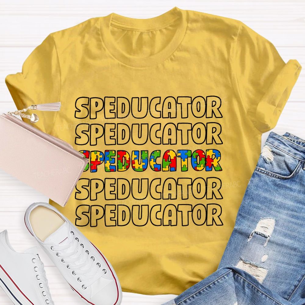Speducator Puzzle Letters Teacher T-shirt