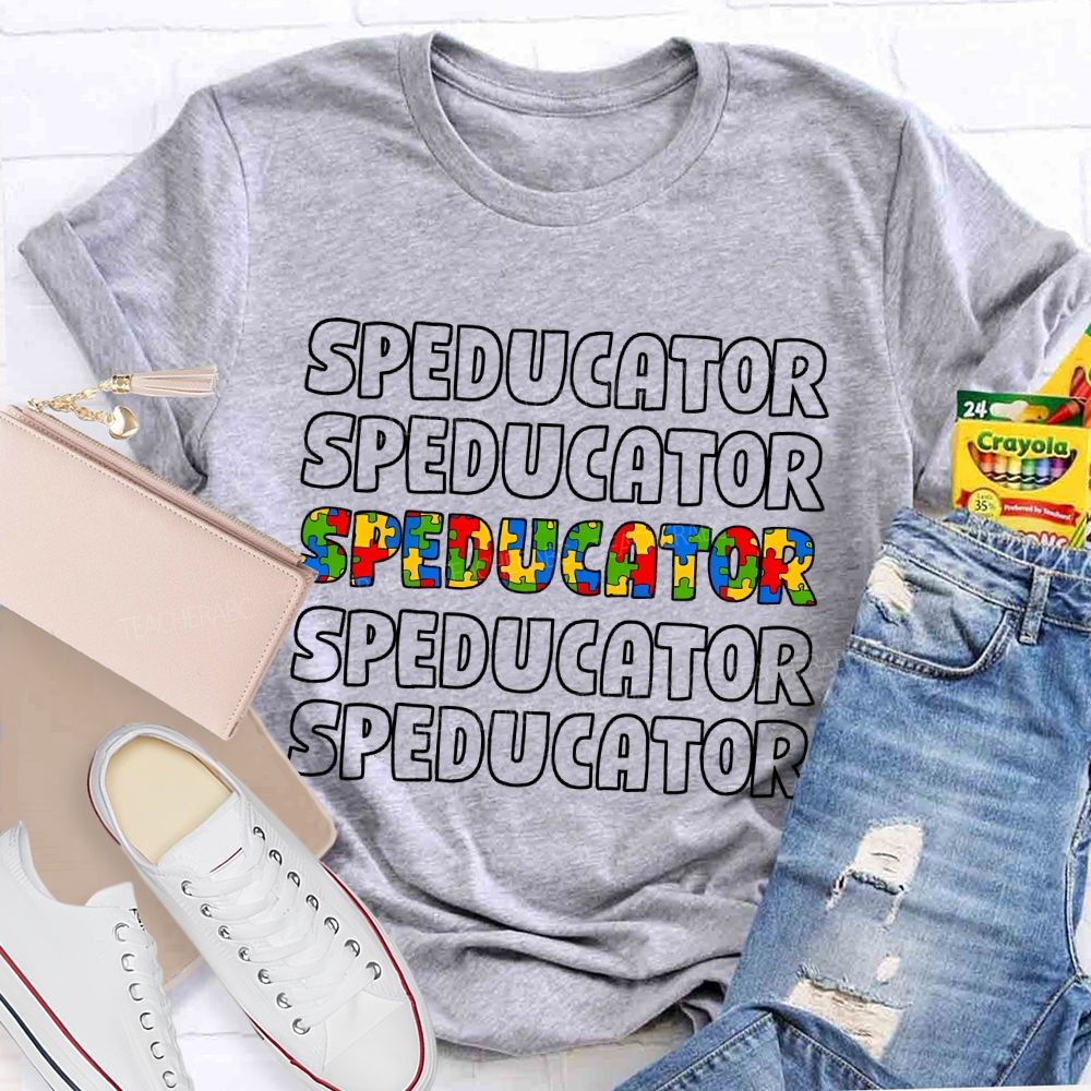 Speducator Puzzle Letters Teacher T-shirt