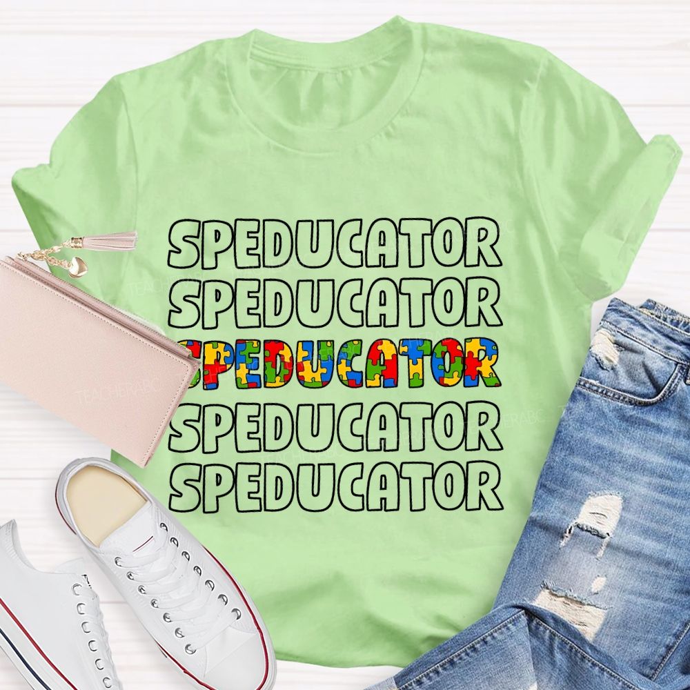 Speducator Puzzle Letters Teacher T-shirt