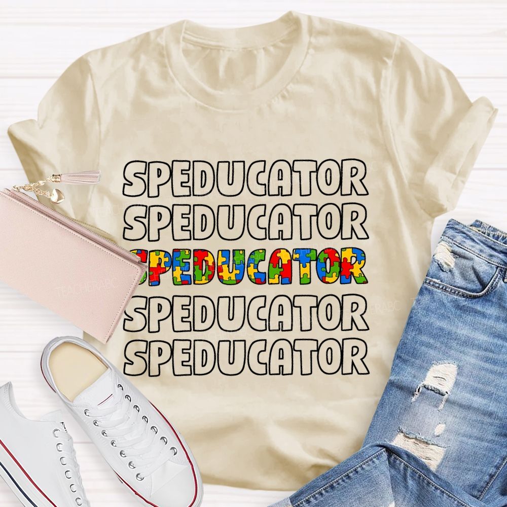 Speducator Puzzle Letters Teacher T-shirt