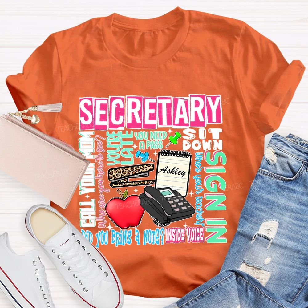 School Secretary Teacher T-shirt