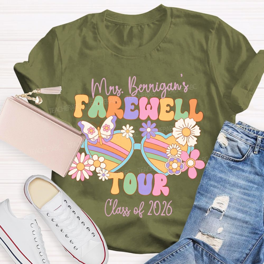Personalized Name Farewell Tour Class Of 2026 Teacher T-shirt