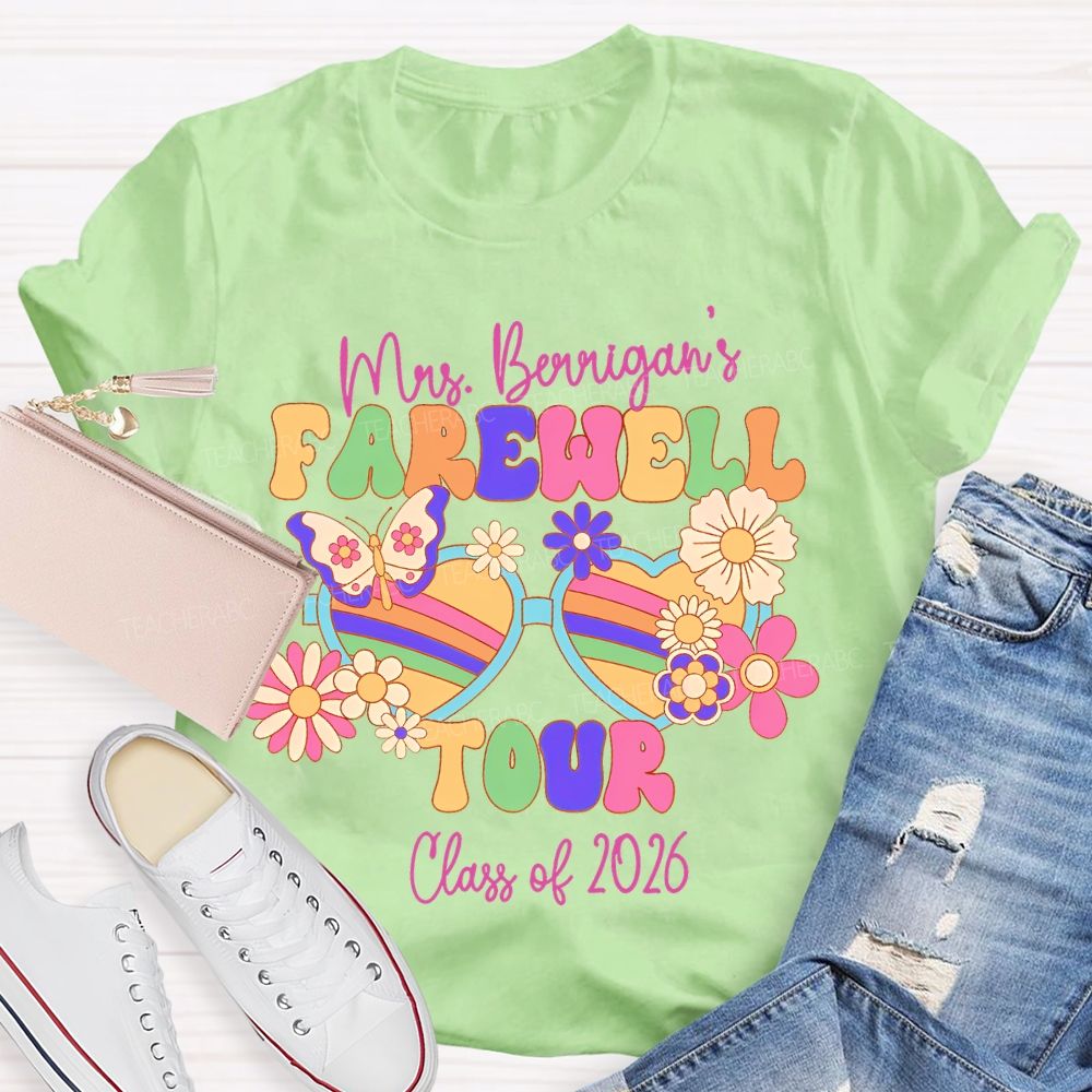 Personalized Name Farewell Tour Class Of 2026 Teacher T-shirt