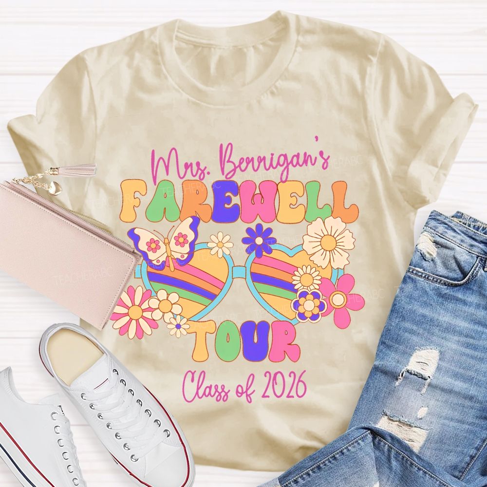 Personalized Name Farewell Tour Class Of 2026 Teacher T-shirt