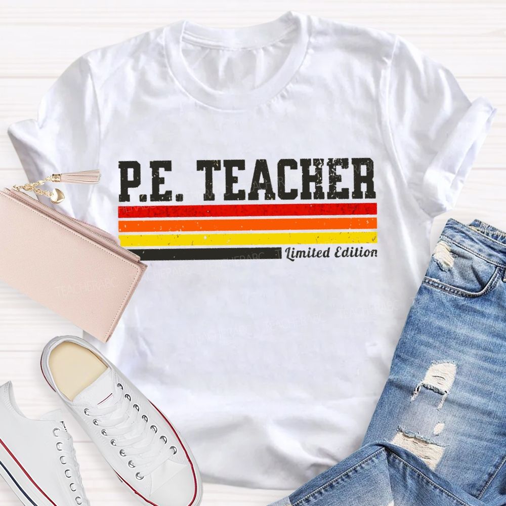 Pe Teacher Limited Edition Colored Lines Teacher T-shirt