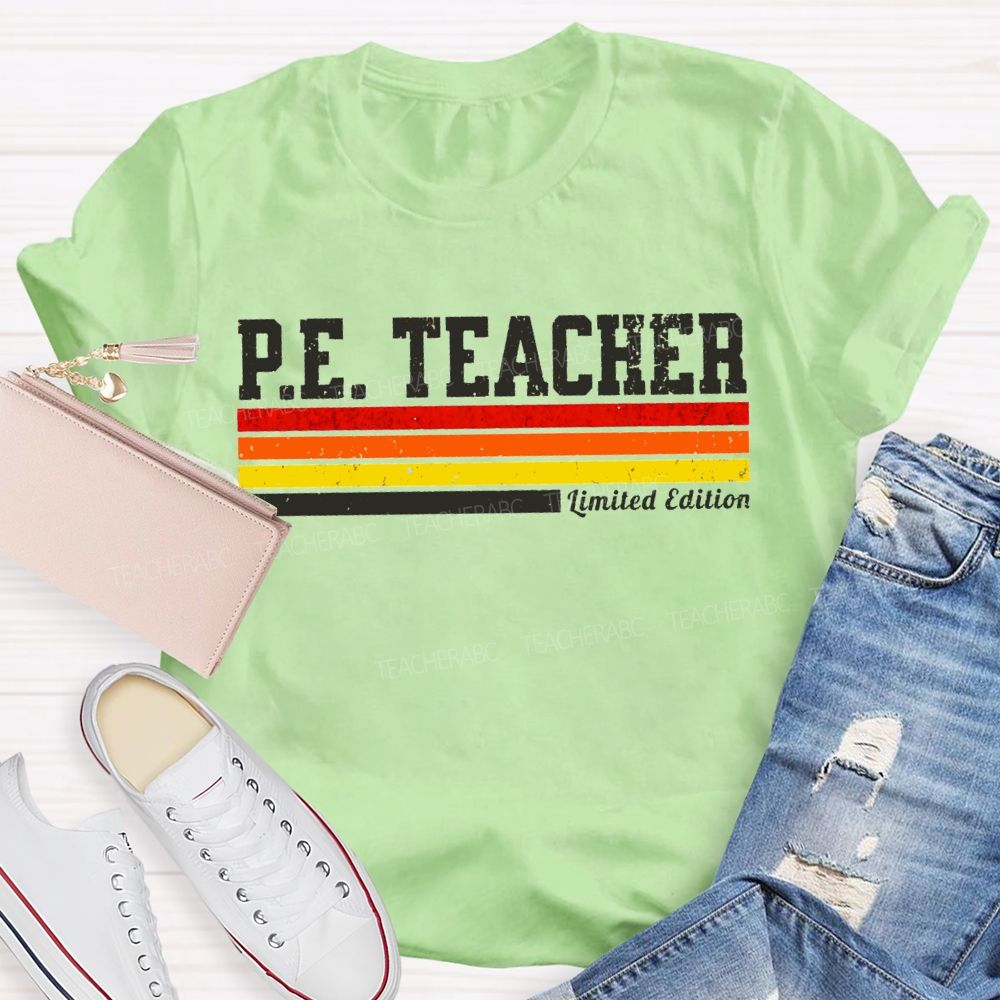 Pe Teacher Limited Edition Colored Lines Teacher T-shirt