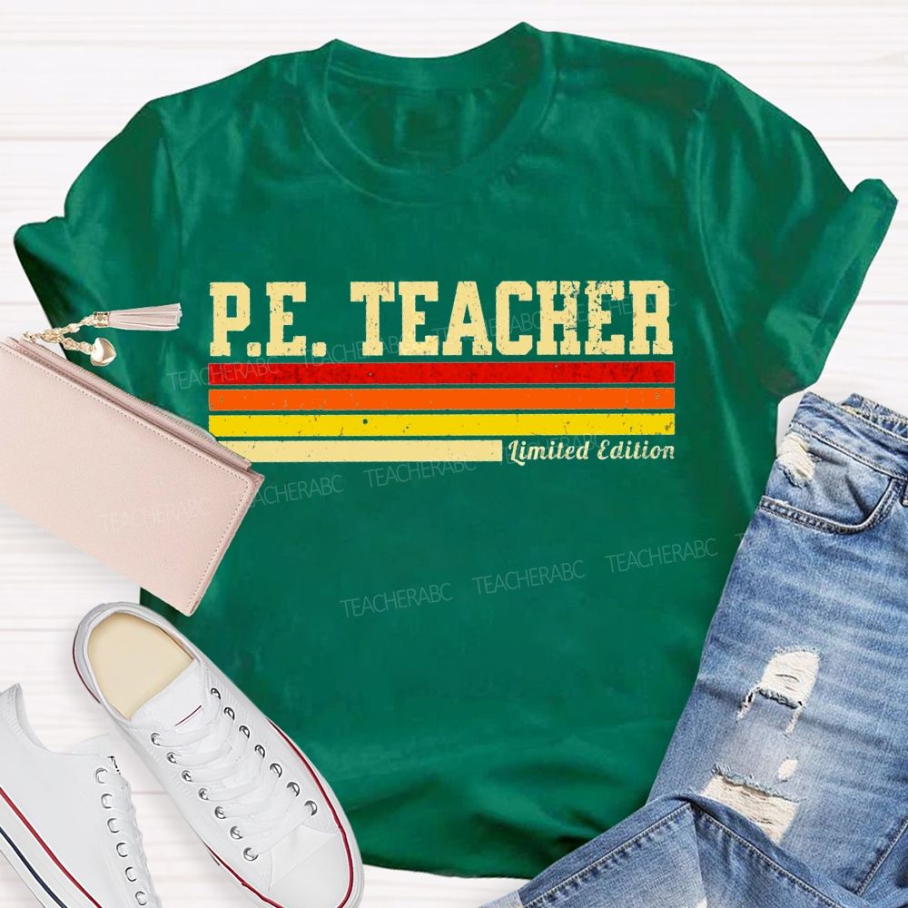 Pe Teacher Limited Edition Colored Lines Teacher T-shirt