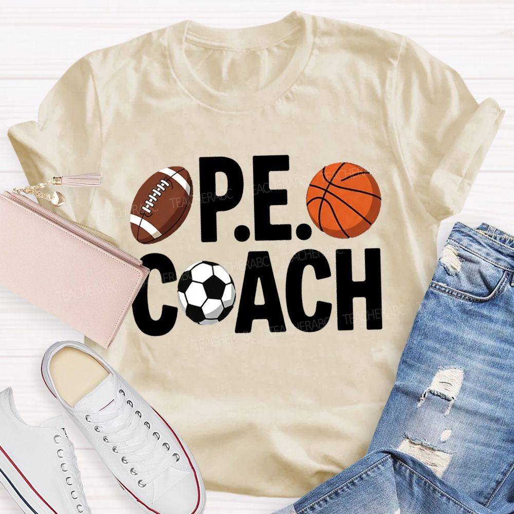 Pe Coach Teacher Various Ball Sports Teacher T-shirt