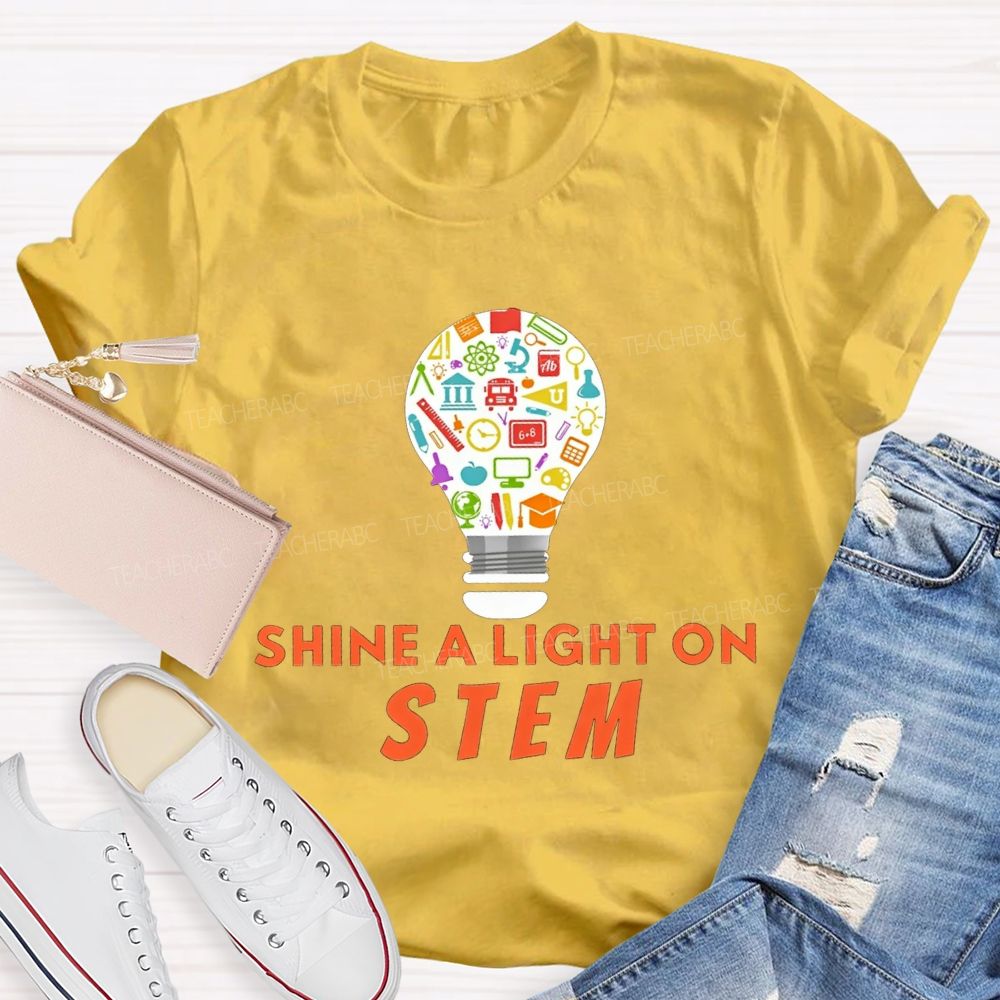Shine A Light On Stem Teacher T-shirt