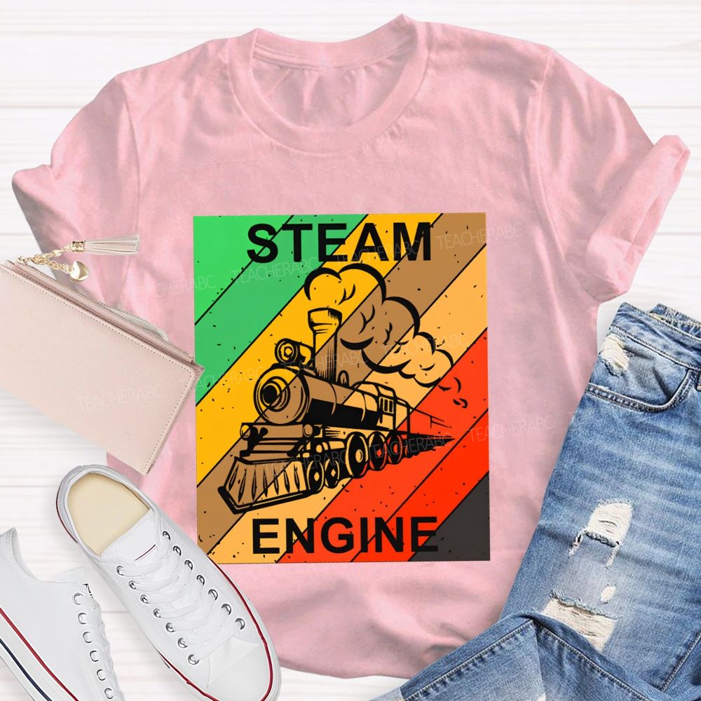 Steam Engine Science Teacher Color Print T-shirt