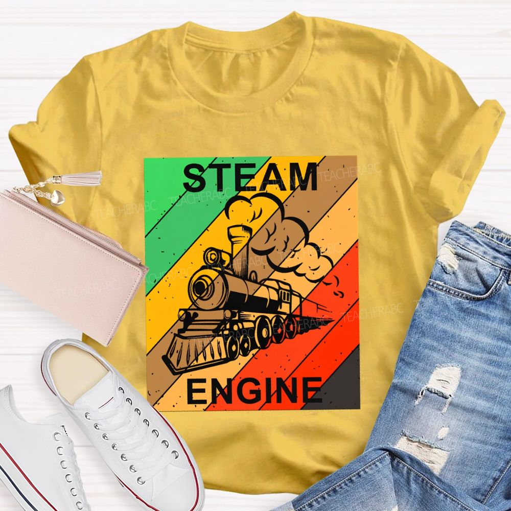 Steam Engine Science Teacher Color Print T-shirt