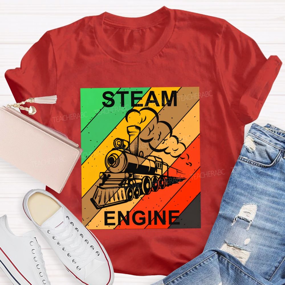 Steam Engine Science Teacher Color Print T-shirt