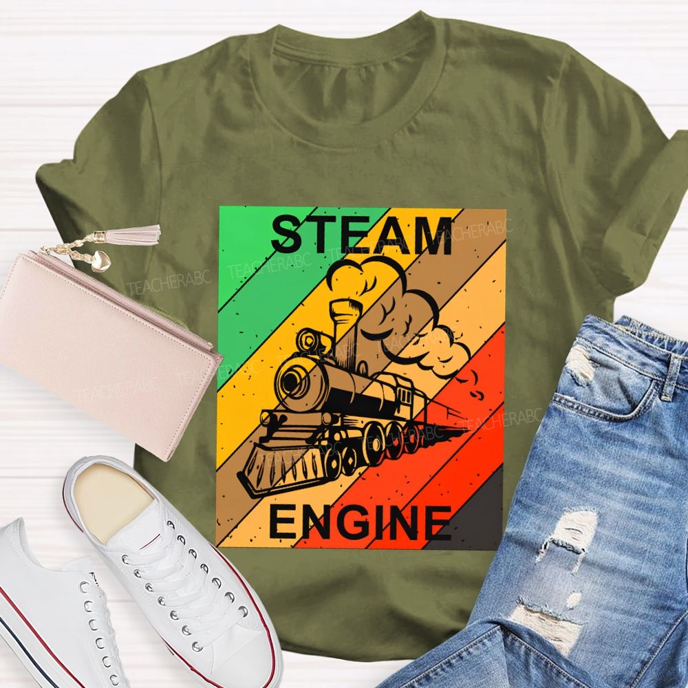 Steam Engine Science Teacher Color Print T-shirt