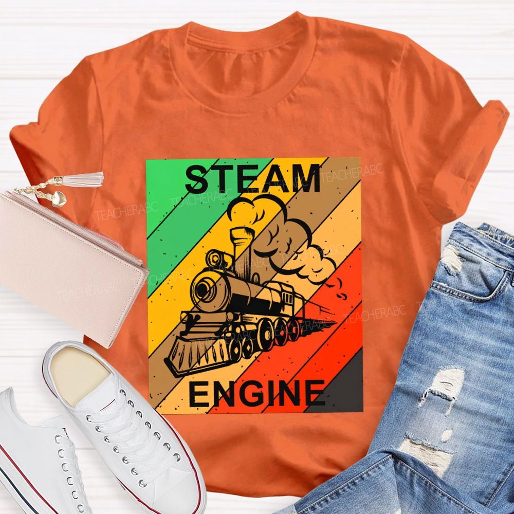 Steam Engine Science Teacher Color Print T-shirt