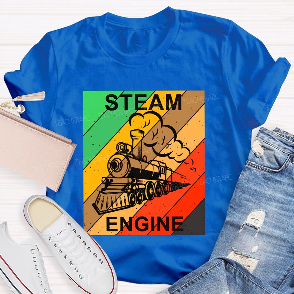 Steam Engine Science Teacher Color Print T-shirt