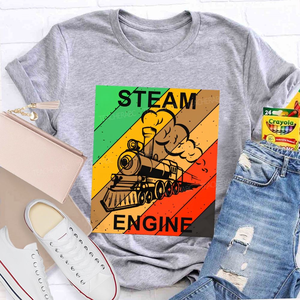 Steam Engine Science Teacher Color Print T-shirt
