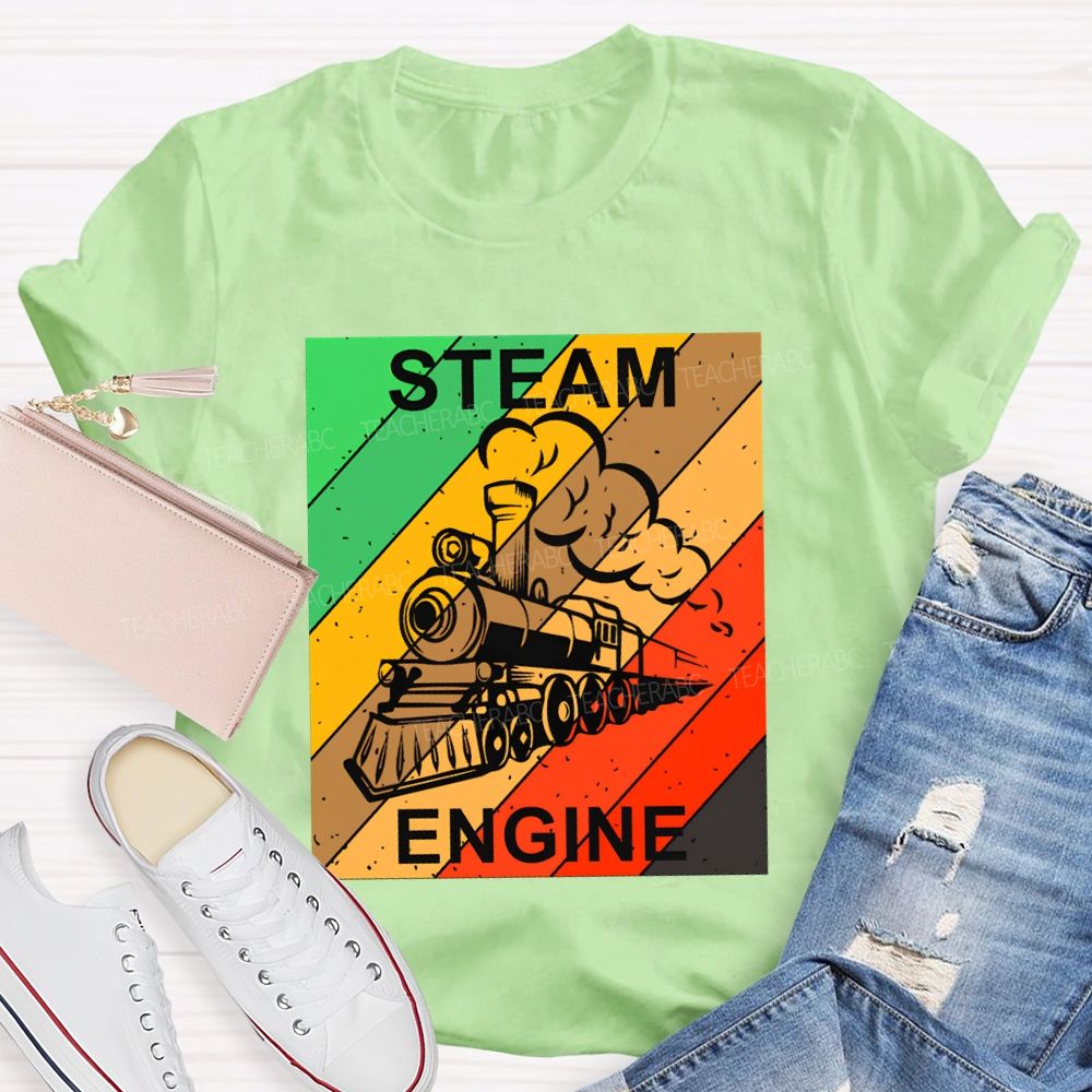 Steam Engine Science Teacher Color Print T-shirt