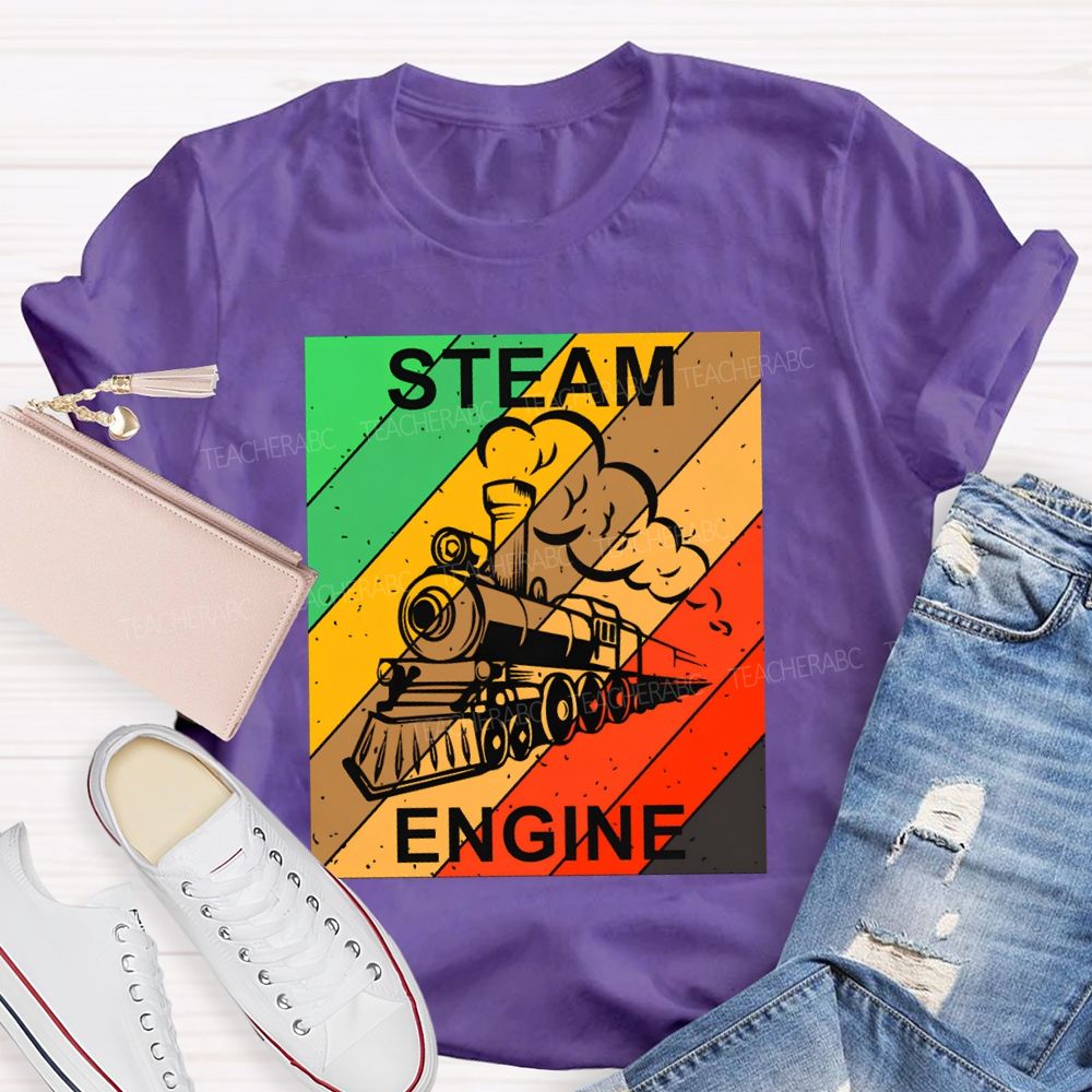 Steam Engine Science Teacher Color Print T-shirt