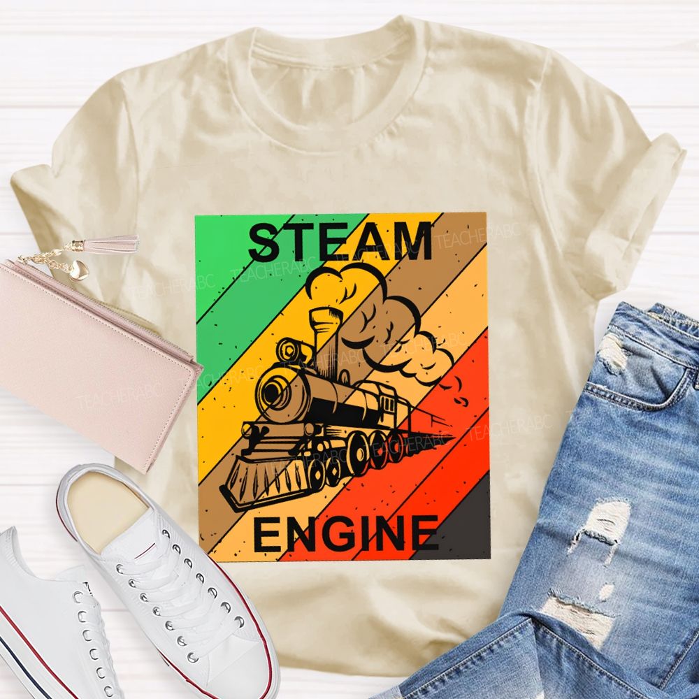 Steam Engine Science Teacher Color Print T-shirt