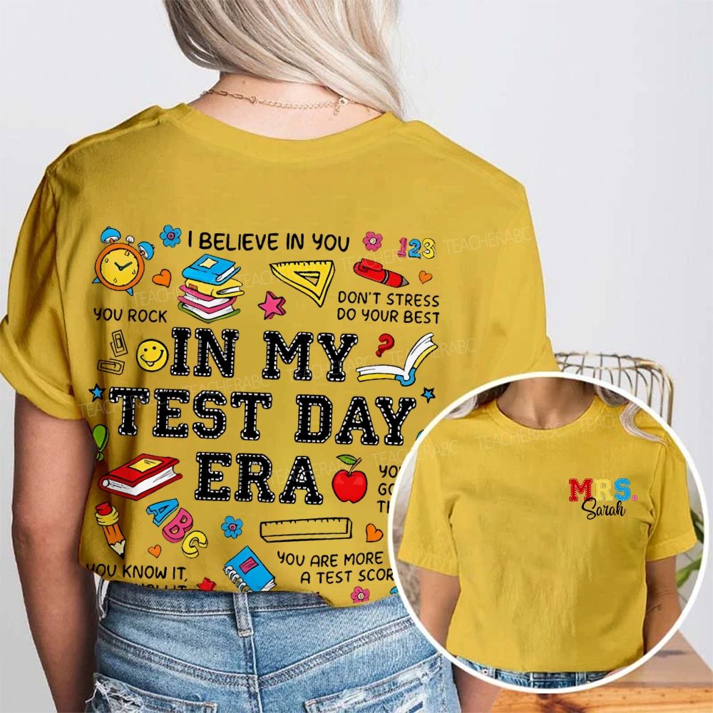 Personalized Name In My Test Day Era Double Printed T-shirt