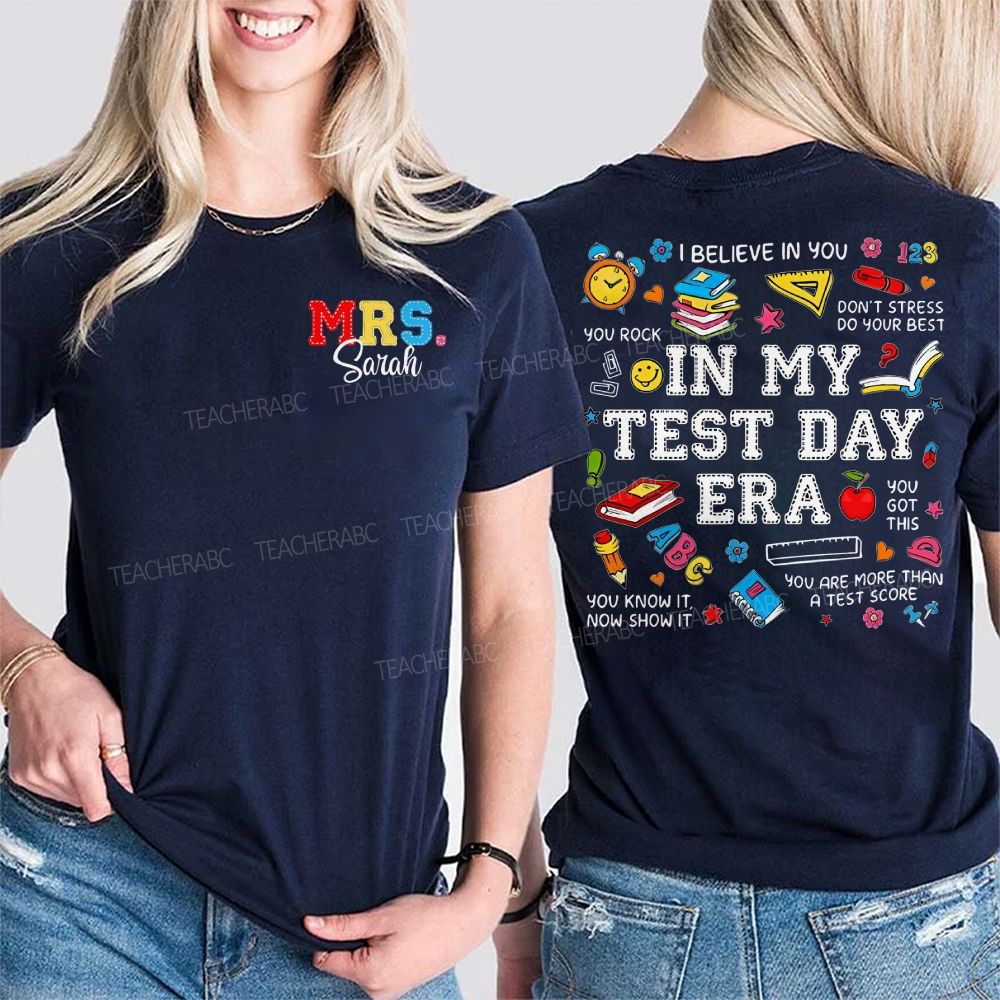 Personalized Name In My Test Day Era Double Printed T-shirt