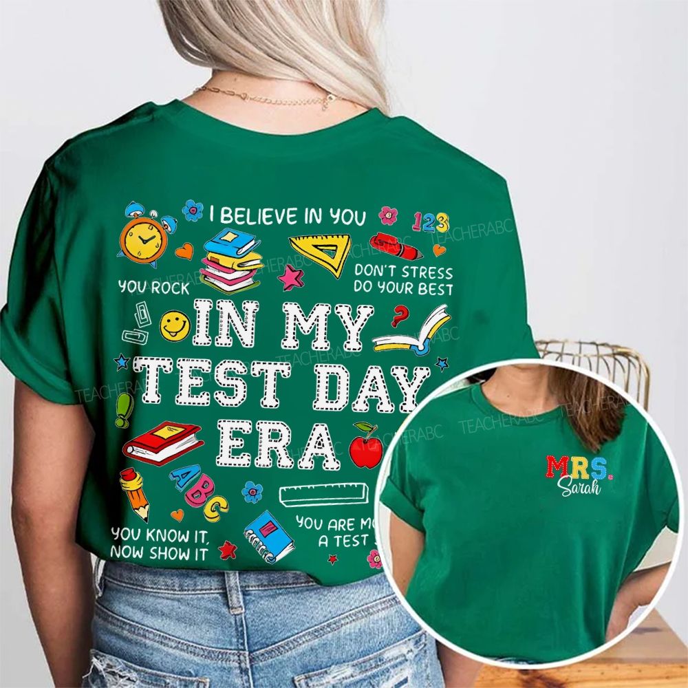 Personalized Name In My Test Day Era Double Printed T-shirt