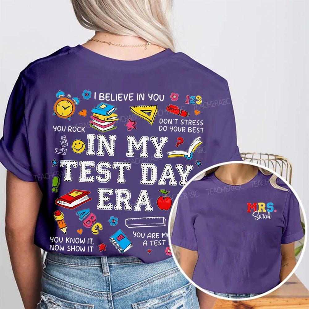 Personalized Name In My Test Day Era Double Printed T-shirt