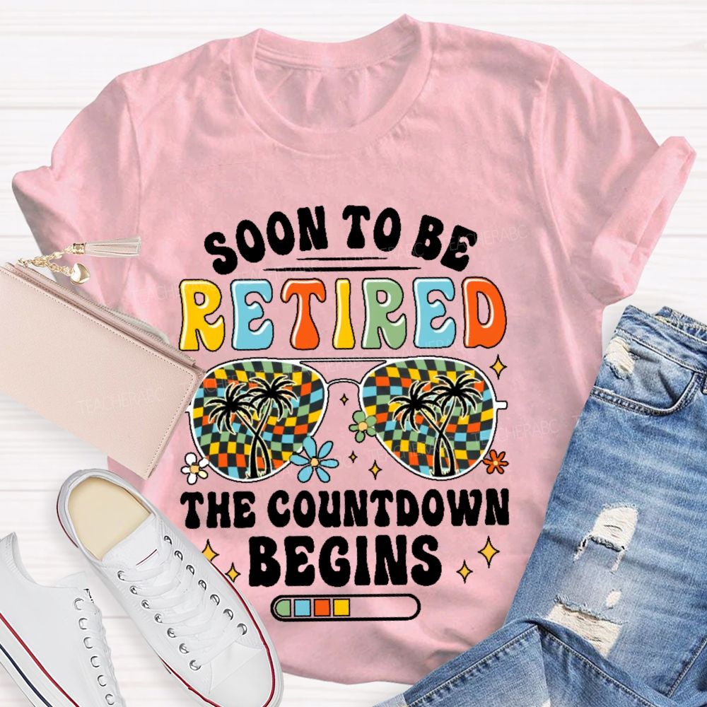 Soon To Be Retired The Countdown Begins Pattern Teacher T-shirt