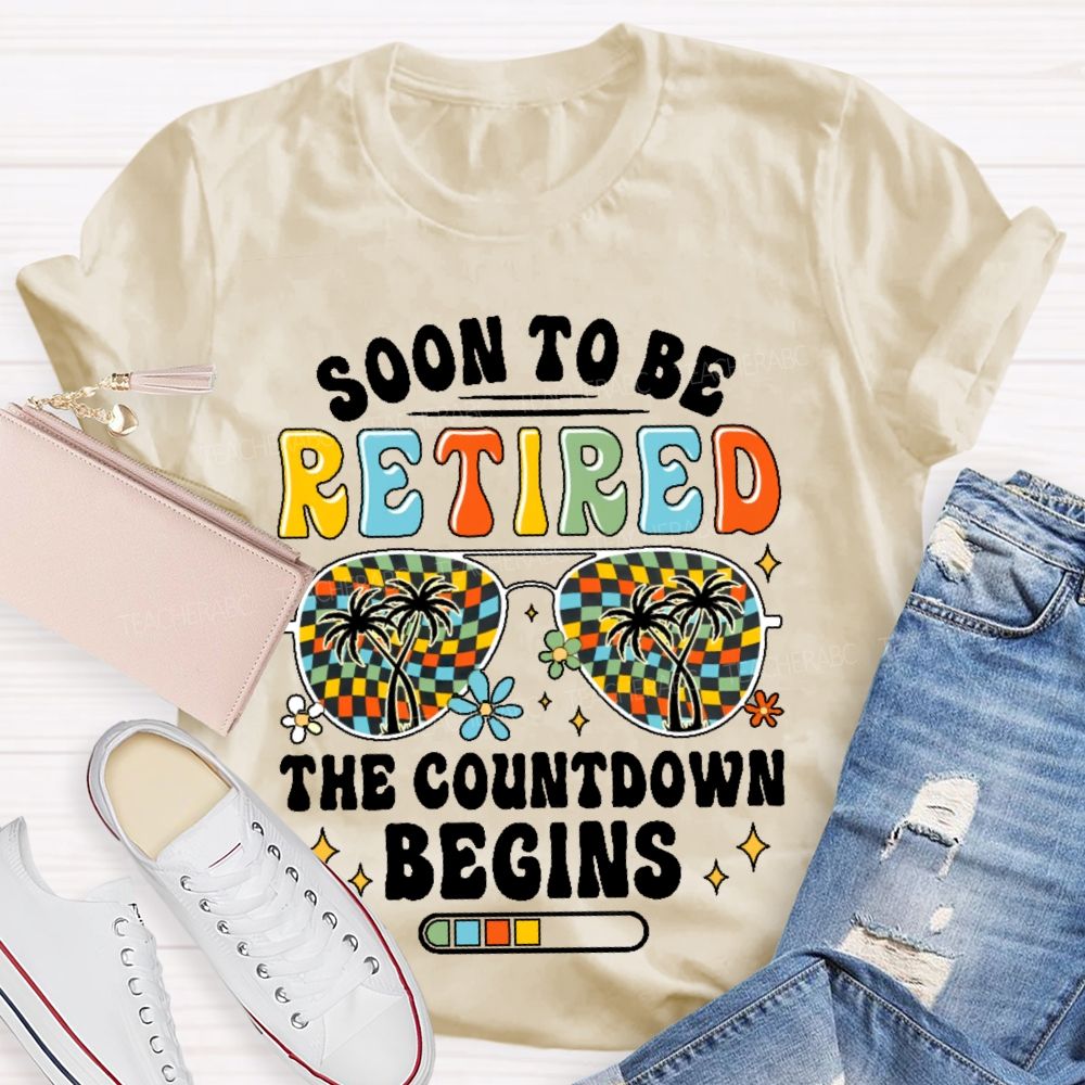 Soon To Be Retired The Countdown Begins Pattern Teacher T-shirt