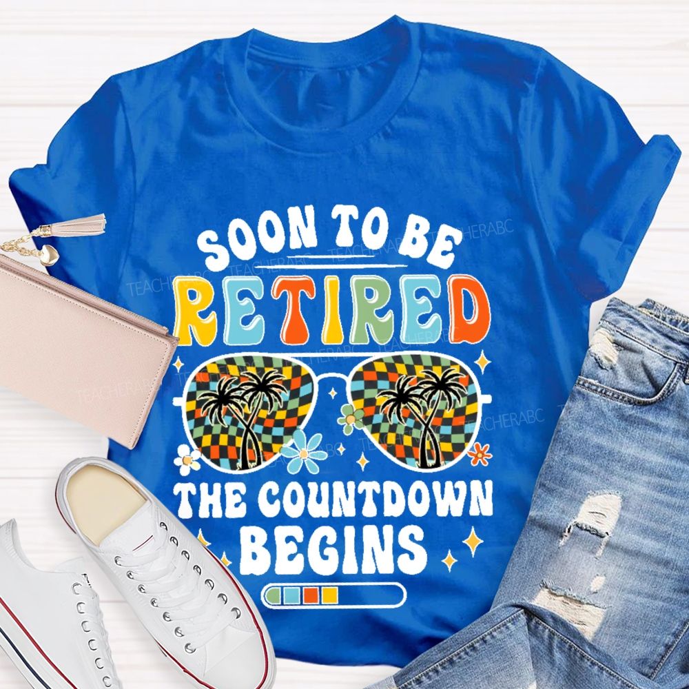 Soon To Be Retired The Countdown Begins Pattern Teacher T-shirt