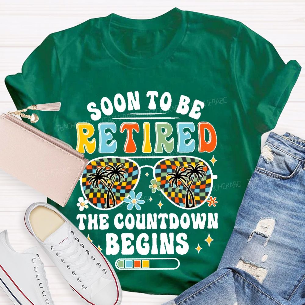 Soon To Be Retired The Countdown Begins Pattern Teacher T-shirt