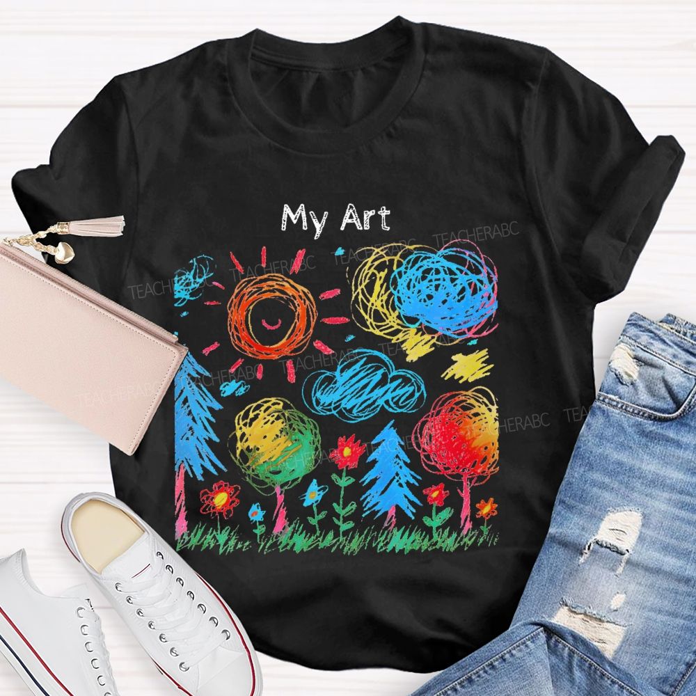 My Art Colorful Pattern Teacher T-shirt