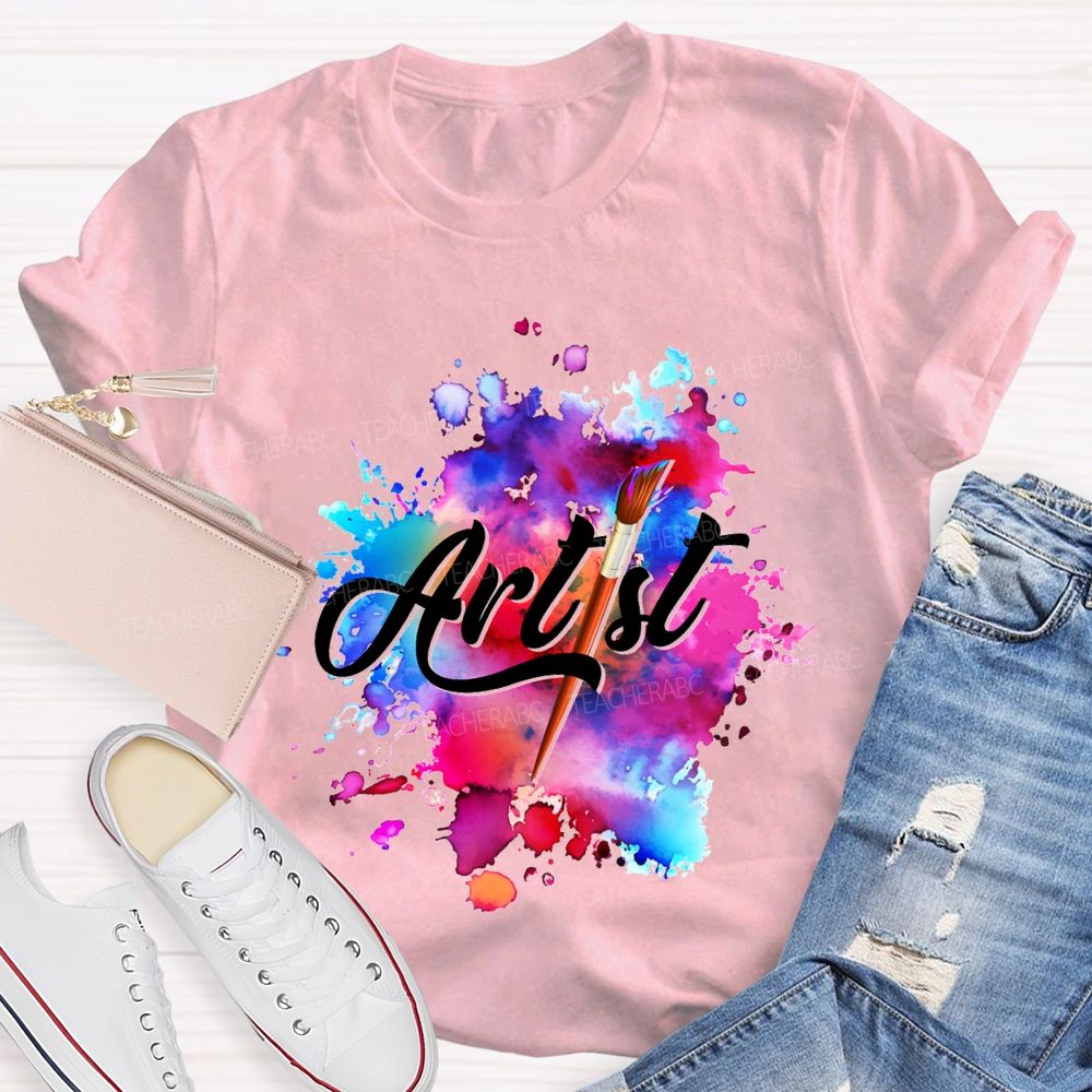 Artist Colorful Tie-Dye Prints Art Teacher T-shirt