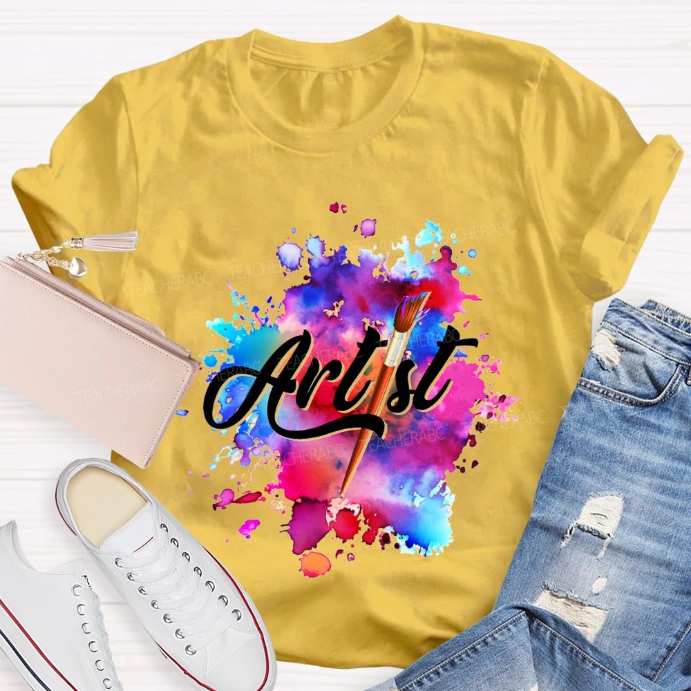 Artist Colorful Tie-Dye Prints Art Teacher T-shirt
